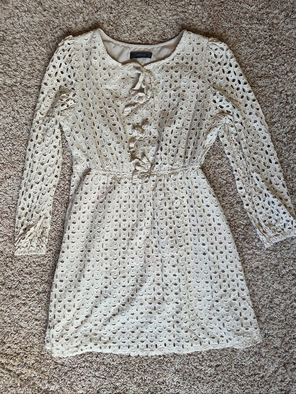 Cream Eyelet Dress